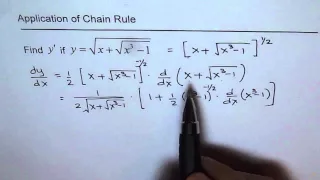 Derivative of sq rt(x + sq rt(x^3 - 1)) Chain Rule on Nested  Square Root Function