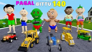 Pagal Bittu Sittu 140 | Jcb Tractor Wala Cartoon | Gadi Wala Cartoon | Bittu Sittu Toons