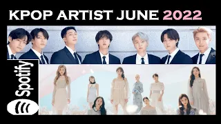 [TOP ARTIST] MOST STREAMED KPOP ARTIST on JUNE Spotify ( 2022)