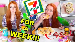 I ONLY ATE FOOD FROM 7-ELEVEN AUSTRALIA FOR A WEEK!!! Convenience Store Food Challenge 2020