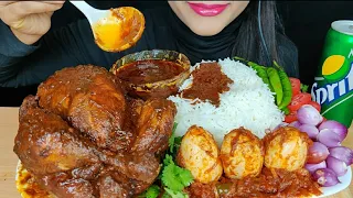ASMR EATING WHOLE CHICKEN CURRY WITH RICE+EGG CURRY EATING l BIG BITES l FOOD VIDEOS
