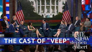 The Cast Of 'VEEP' Meets Superfan Stephen Colbert