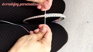 Arquinho de Cabelo Macramé com Strass