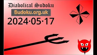 Diabolical Sudoku  May  17, 2024