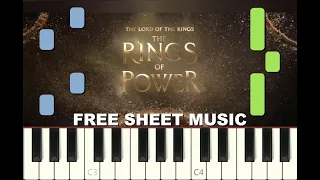 THE RINGS OF POWER Opening, 2022, EASY Piano Tutorial with free Sheet Music (pdf)