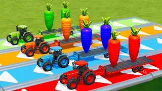 LOAD AND TRANSPORT GIANT CARROTS WITH JOHN DERRE TRACTORS -   Farming Simulator 22