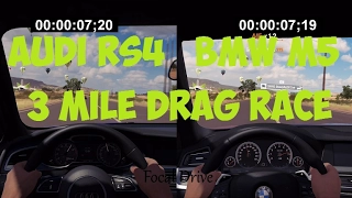 Forza Horizon 3 - Audi RS4 vs BMW M5 F10 - 3 mile Drag Race