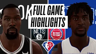 NBA 2K22 | MyNBA | NETS at PISTONS | FULL GAME HIGHLIGHTS | November 5th