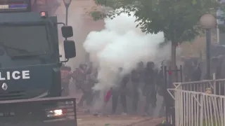 Clashes between Serb protesters, NATO forces