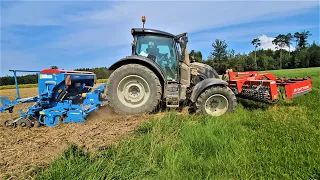 VALTRA N174 mit GÜTTLER Frontpacker + Lemken Saphir 7 Sämaschine bei Zwischenfrucht säen!