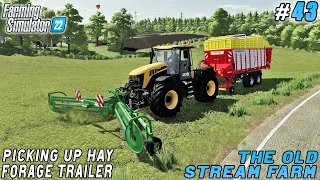Cleaning bunker, making hay with new forage trailer | The Old Stream Farm | FS 22 | Timelapse #43