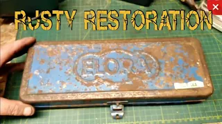 Restoration of Old Rusty Socket Set Toolbox  AMAZING FINISH