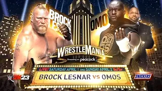 WWE Wrestlemania 39 Brock Lesnar vs Omos Official Match Card HD