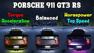 Torque vs Balanced vs Horsepower - Porsche 911 GT3 RS Tuning  - Need for Speed Carbon