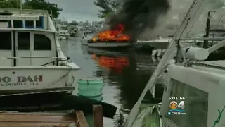 2 Boats Go Up In Flames After Explosion At Miami Marina