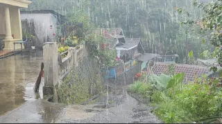 Heavy Rain in Beautiful Mountain Villages in Indonesia | Very Beautiful And Refreshing