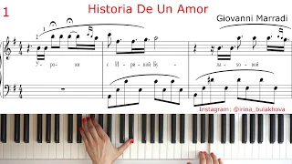 HISTORIA DE UN AMOR GIOVANNI MARRADI PIANO Tutorial Music Sheet How to play EASY ИСТОРИЯ ЛЮБВИ  Ноты