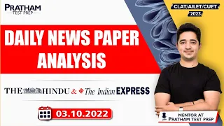 DAILY NEWSPAPER ANALYSIS | THE HINDU & The Indian EXPRESS (3rd Oct ) | Pratham Test Prep