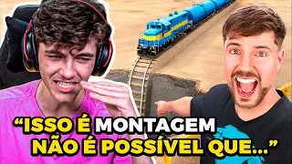 MrBeast faz vídeo FAKE? | SUETAM REAGE A Trem VS Poço Gigante!