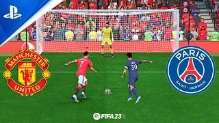 FIFA 23 ! TEAM RONALDO V TEAM MESSI ! MANCHESTER UNITED VS PSG ! PENALTIES UCL FINAL