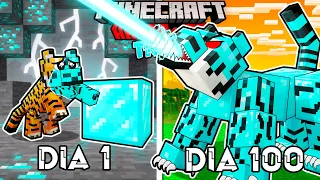 🟥SOBREVIVÍ 100 DÍAS como TIGRE de DIAMANTE en Minecraft HARDCORE!