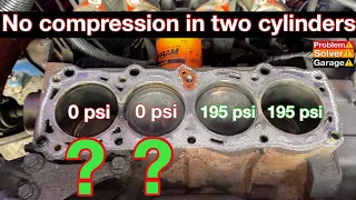 no compression in two adjacent cylinders. No compression in two cylinders.