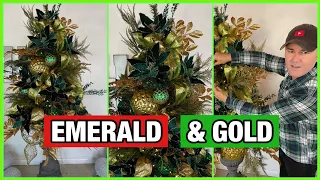 CHRISTMAS 2022 DIY / Green And Gold Christmas Tree Decorations Ideas / Ramon At Home Christmas