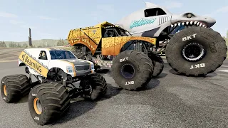 Big & Small Monster Trucks Mud Battle #10 | BeamNG Drive - Griff's Garage