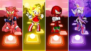 Spider Man Sonic 🆚 Knuckles Sonic 🆚 bSonic Exe 🆚 Shadow Sonic | Sonic Tiles Hop