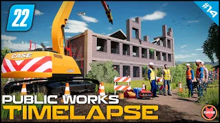 🚧 Demolition - Destroying An Old Building Using Case CX250D ⭐ FS22 City Public Works Timelapse