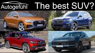 Mercedes GLE vs BMW X5 vs Audi Q8 vs Porsche Cayenne Best SUV comparison review - Autogefühl