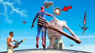 SIREN HEAD VS SPIDERMAN Fight AND Destroys Los Santos In GTA 5 - EPIC BATTLE