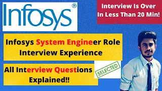 Infosys System Engineer Role Interview Experience | NON-CS Selected | Interview Questions 🔥🔥