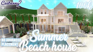 Bloxburg | Summer Beach House | No Advanced Placement 106k | Speed Build
