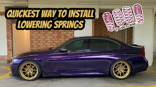 Quick and easy way to install lowering springs on F30. No spring compressor needed