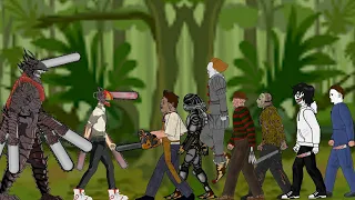 DEVIL CHAINSAW MAN Vs Leatherface,predator,pennywise,freddy,jason,jeff the killer, michael myers Dc2