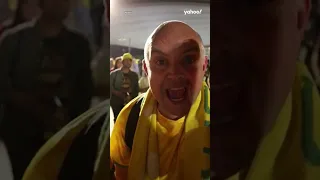 Aussie fans celebrate win against Denmark in World Cup | #shorts #yahooaustralia