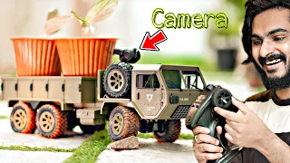 RC ARMY TRUCK With Camera 🔥🔥🔥 ഫോൺ USE ചെയ്ത് ഡ്രൈവ് ചെയ്യാം l UNBOXINGDUDE l