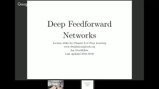 Deep Learning Book Chapter 6, ""Deep Feedforward Networks" presented by Ian Goodfellow