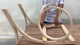 Amazing Creative Craft Woodworking With Wooden Strips //Chair Has A Special And Interesting Design