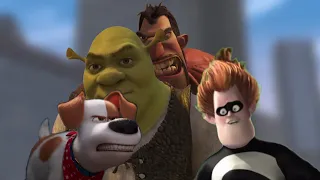 Shrek vs Syndrome, Max and Shaw Full Fight (F**king epic brutal)