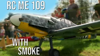 Wow! Huge RC Messerschmitt Bf 109 Scale Model With Smoke Flying At Flight Show