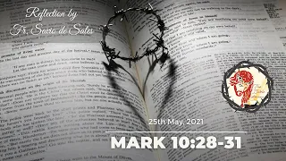 Gospel of Mark 10:28-31 (May 25th, 2021 Tuesday) Reflection by Fr. Savio de Sales