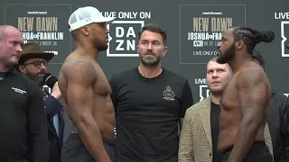 Anthony Joshua and Jermaine Franklin face-off at fight weigh-in