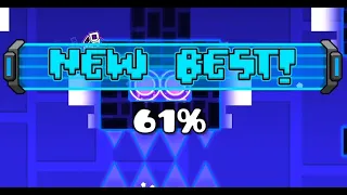 Robtop Travel 61%, 30 min level | Geometry Dash