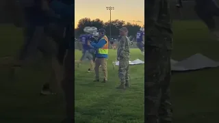 Dad surprises son after being away on deployment 🙌 #shorts