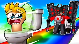 I RAN FASTER THAN TITAN SPEAKERMAN in Roblox Toilet Race Simulator