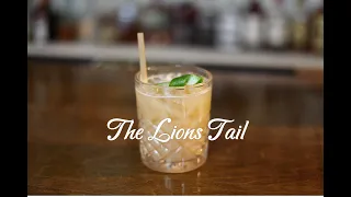 Making the classic cocktail the "Lions Tail"