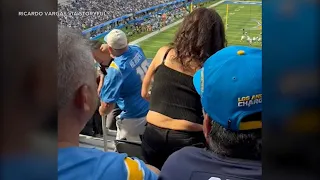 Video shows fight in stands at SoFi Stadium between fans of Chargers, Raiders