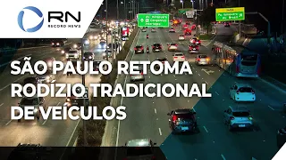 São Paulo retoma rodízio de veículos no horário de pico